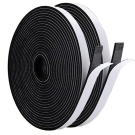 Dichtungsband Selbstklebende, Gummi Dichtungsband für Tren und Fenste, Anti-Kollision/Schalldichter/Wasserdichter/Staubdicht Dichtband Fenster(12mmx3mmx12m, Schwarz-Weißer Kleber)