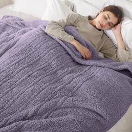 Full Size Heated Blanket, Electric Heated Blanket with 6 Heating Levels & 1-10 Hours Adjustable Timer, Ultra Soft and Thick Washable Full Electric Blanket for Bed, 72"X84", Gray Violet