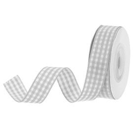 DMiotech 5/8" 10 Yards Gingham Check Ribbon Gift Packaging Decoration Art Craft DIY Gray