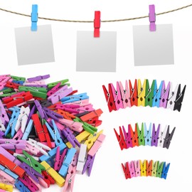 Svalor Pack of 150 Mini Colourful Wooden Pegs, 2.5/3/3.5 cm Wooden Pegs, Small, Mini Wooden Clothes Pegs, Decorative Pegs, Small Wooden Pegs for Photos, Pictures, Collages, Postcards, Gifts (Three