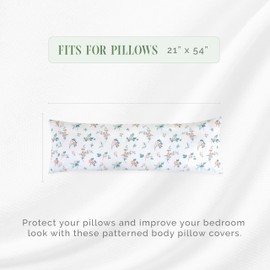 Elegant Comfort Ultra Soft 1-Piece Set Floral Print Pillowcases - 1500 Premium Hotel Quality Microfiber, Soft and Smooth Hidden Zipper Closure 1-Piece Pillow Covers - Body Pillowcase, Pink Celia