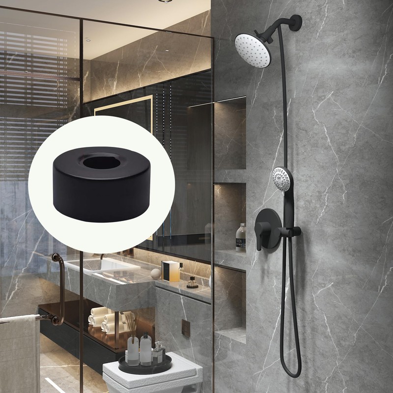 Set of 6 Stainless Steel Cover Rosette Black Pipe Cover