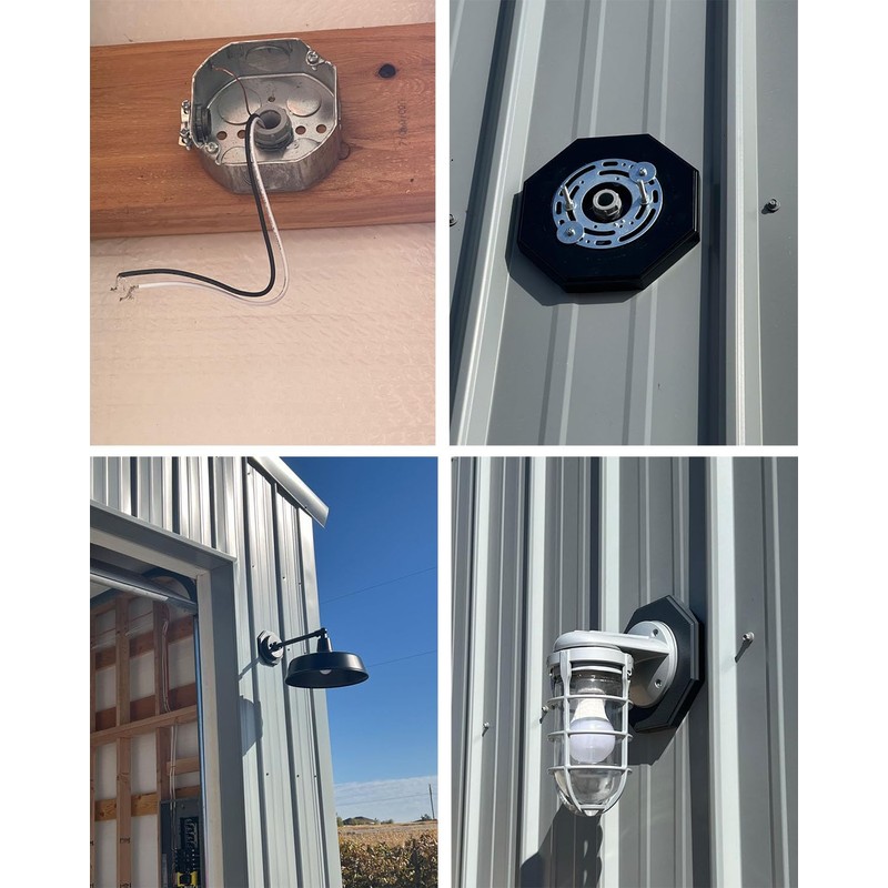 iMBAPrice IMBA-8161-BK-5 (5-Pack) Vertical Siding Lamp Octagon Mounting Kit with