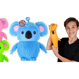 JA-RU Koala Bear Pets Stretchy Squishy Fidget Toy (1 Koala Assorted) Stress Relief Bedtime Buddies, with Hair Tentacles Like Noodles. Party Favor for Kids & Adults 6710-1s
