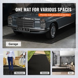 Happybuy Diamond-Plate Rubber Flooring Roll, 3 mm x 4 ft x 6 ft Garage Floor Mat, SBR Rubber Garage Flooring Roll, Easy to Clean, Diamond Plate Rubber Mat for Under Cars, Garage Industry Gym, Black