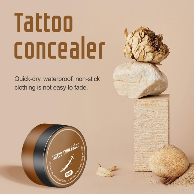 Hppsctink Tattoo Concealer, 10ml Tattoo-Concealer & Reparatur-Creme, Körper-Tattoo-Narben-Abdeckung, Unsichtbarer Abdeckstift,
