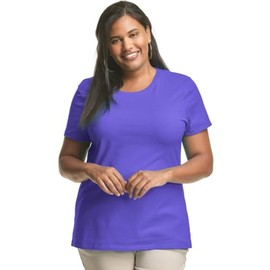 Just My Size Women's Plus-Size Short Sleeve Crew Neck Tee Petail Purple, 2X