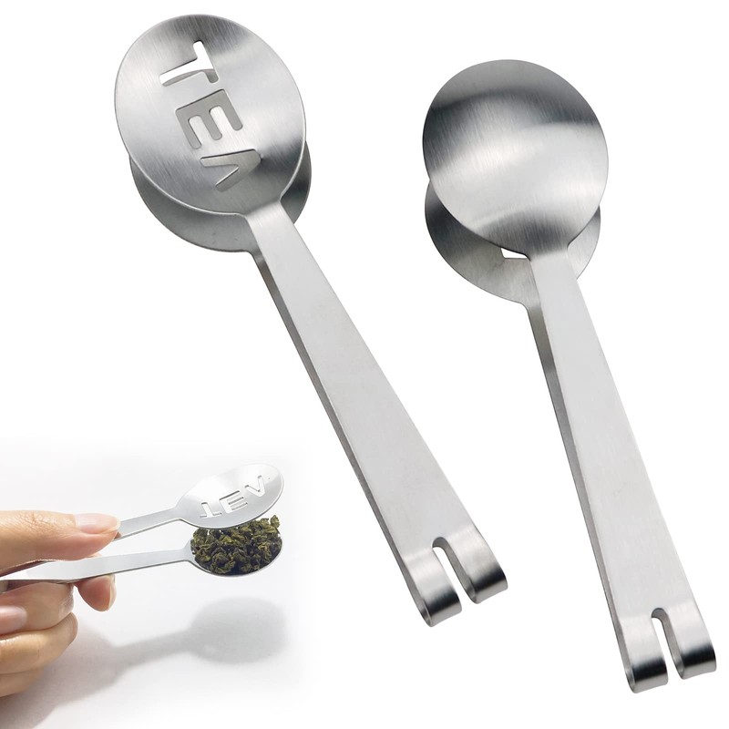 DonLeeving 4 Pcs Tea Bag Squeezer Tongs Stainless Steel Tea
