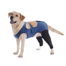Dog Hind Leg Recovery Sleeve Dog Recovery Suit Breathable, Sleeve to Stop Licking and Biting Firm and Secure, Adjustable Size, Comfortable Alternative to Cone Collars (Medium, Rear Both Leg)