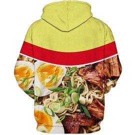 Keasmto 3D Ramen Beef Noodle Soup Hoodies Sweatshirts for Men Women Cotton Cute 3X-Large