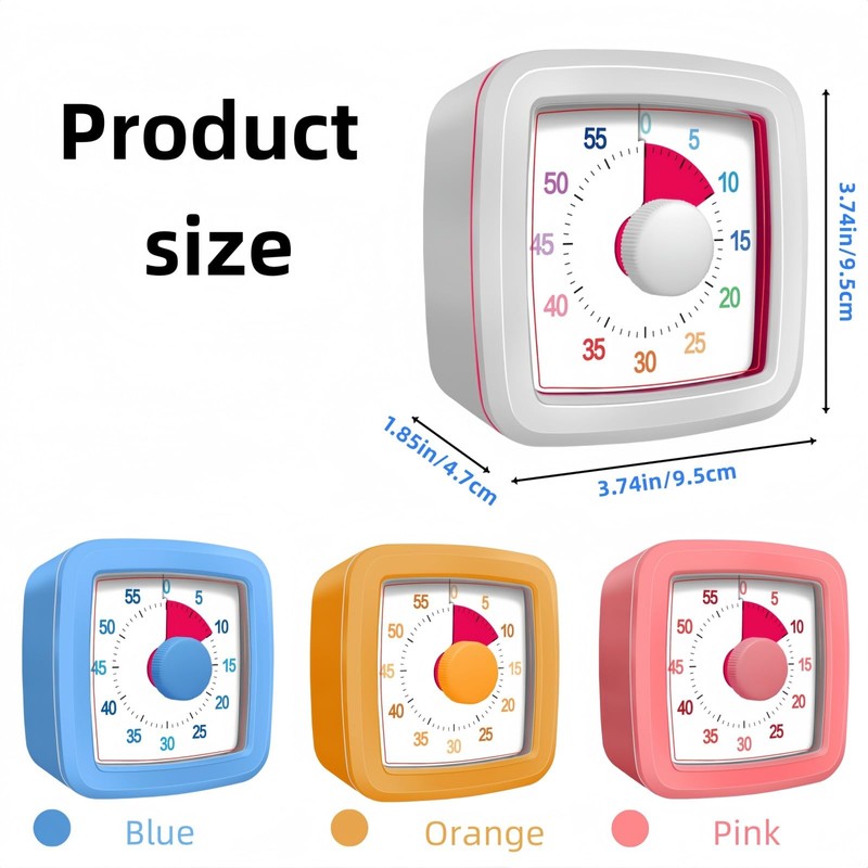 60 Minute Visual Timer for Kids and Adults, Non-Ticking 5.5