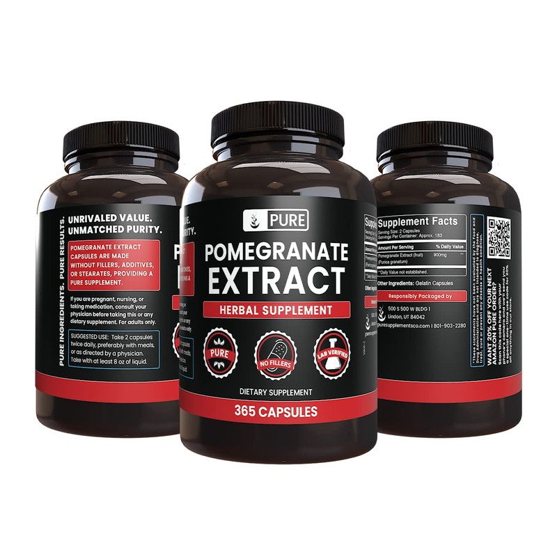 Pure Original Ingredients Pomegranate Extract (365 Capsules) No Magnesium Or