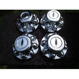 FEATHERLITE 8 Lug 6.5" w/ 7/8" Lug Nut Trailer Chrome Hubcap Set of Four(4)