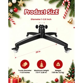Rolling Christmas Tree Stand Heavy Duty for Up to 7.5 FT Artificial Trees