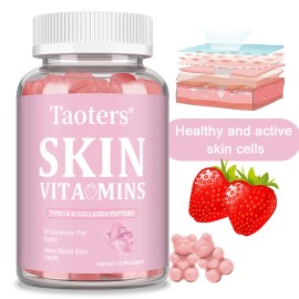 Taoters Skin Vitamins Gummies - Brighten Dark SpotsPimple Mark,Minimize 60 gummies