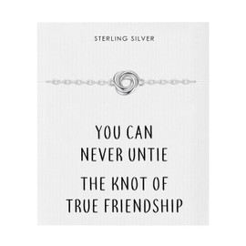 Philip Jones Sterling Silver Friendship Quote Knot Bracelet