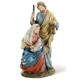 Joseph's Studio by Roman - Holy Family Figure on Base, Life of Christ, Renaissance Collection, 15.5" H, Resin and Stone, Religious Gift, Decoration