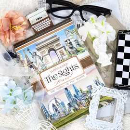 Snycler Scenic Spot Theme Sticker Scrapbooking Supplies for Junk Journal, 20 Sheets PET Stickers - Vintage Journaling Stickers, Ephemera Sticker Book Pre Cut, Junk Journal Supplies, Planner