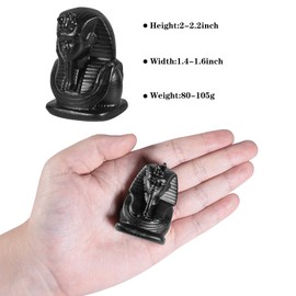 KYEYGWO Black Obsidian Egyptian Pharaoh King TUT Statue Tutankhamun Bust Figurine Ancient Egypt Sculpture for Home Office Decor