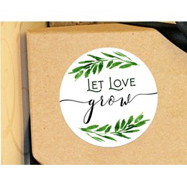 ZLKAPT 120Pcs Let Love Grow Labels Stickers Babyshower Stickers Floral Bouquets Stickers Party Label Candy Stickers