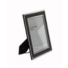 6x8-inch Matt Black and Silver Photo Frame Stands/Hangs Both Ways