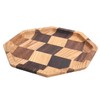Grid Pattern Wood Plate Fruit Dishes Holder Tea Tray Dessert