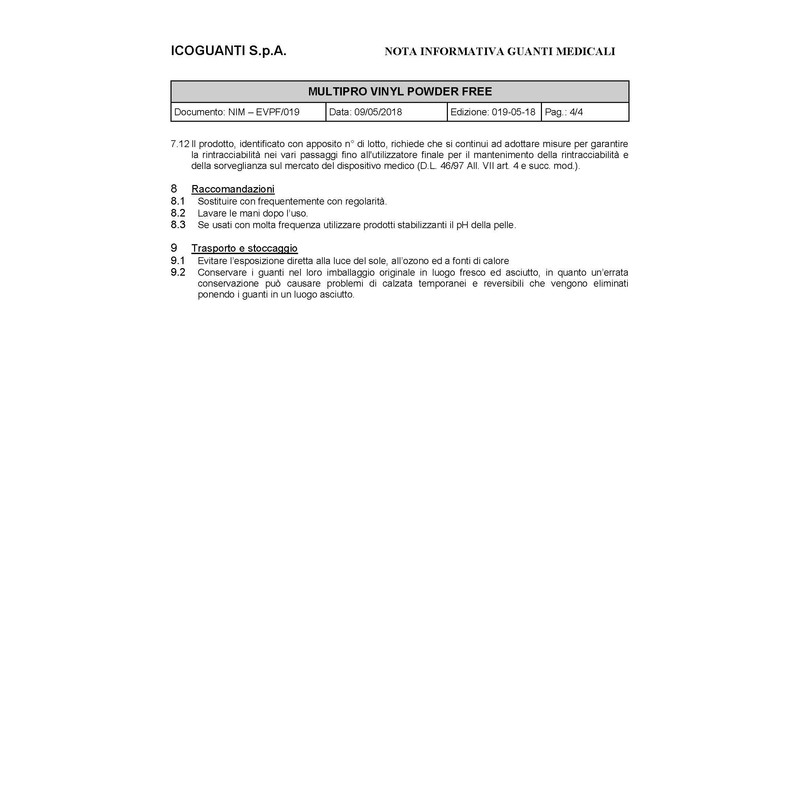 MULTIPRO VINYL PF medical vinyl glove