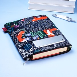 Fox Forest 11" x 8.5" Zip Up Book Protector Gift Fox for Girls