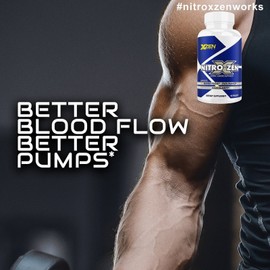 xzen Nitric Oxide Booster Supplement Supports Blood Flow Pre Workout Energy 90 pills
