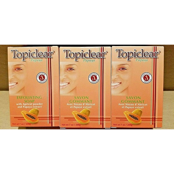 3P-Topiclear Papaya Exfolianting  Soap 7.0 oz/Jabon Topiclear De papaya 7.0 oz
