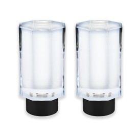 BLASTHOME™ Luxury Faceted Pillar Finials – Fits Only Signature Collection Curtain Rods (Rod Not Included) – Premium Quality, Heavy Metal – Set of Two – Crystal Clear/Tuxedo Black Finish