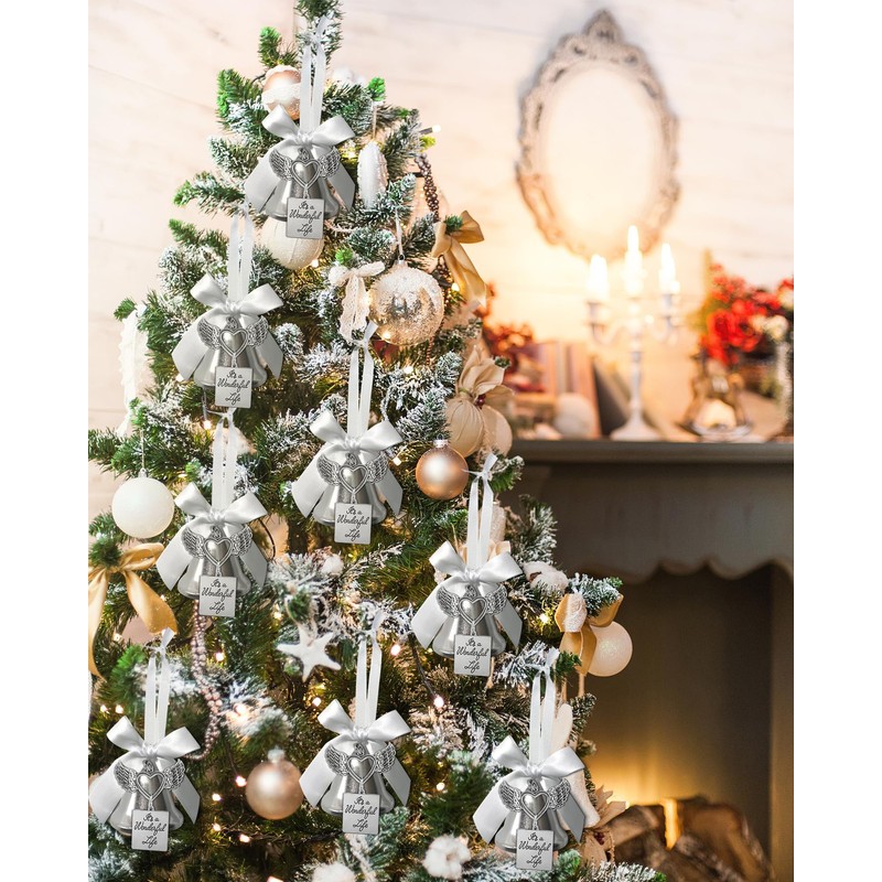 Christmas Bell Ornament with Angel Wings & Heart, It's a