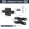 VooGenzek 2 Pieces 60 mm Hidden Cross Hinge, 180 Degree
