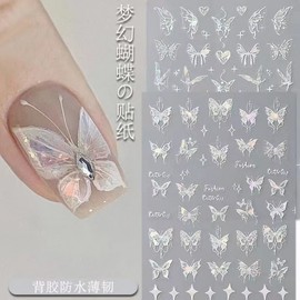 [Overseas] Nail Art Stickers, Character Nail Stickers, Nail Materials, Online Celebrity Fantasy Butterfly Manicure Stickers, Aurora Free Size/Aurora Butterfly Sticker Dh-710 50ea