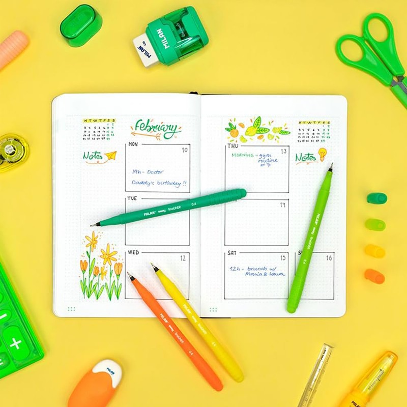 MILAN® Box of 10 SWAY fineliner 0.4 mm fineliner markers