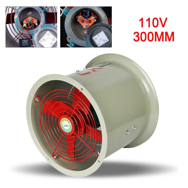 TBvechi 12" Axial Fan Cylinder Pipe Spray Booth Paint Fumes