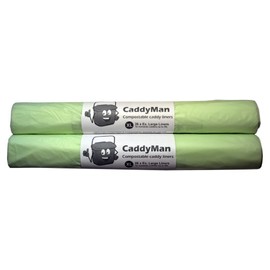 52 x 25 Litre CaddyMan Compostable Kerbside Food Waste Caddy Bin Liner Bio Bags EN13432 (25L-50)
