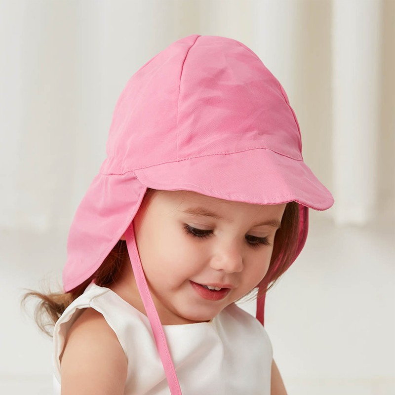 Baby Flap Sun Hat Wide Brim Quick Dry Cotton Adjustable