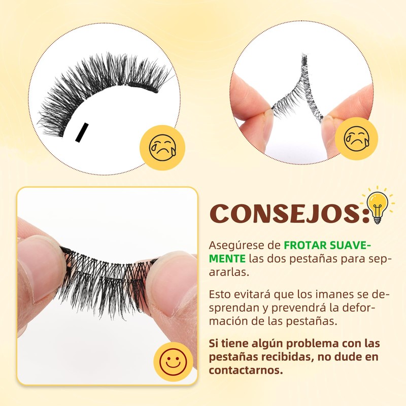 Pestañas magnéticas reutilizables con aplicador, pestañas magnéticas suaves y cómodas,