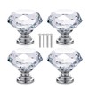BAOMUMAYE 4 Pcs Crystal Knobs with 4 Screws, Drawer Cabinet