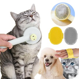 Cat Grooming Brush - Cat Brush for Shedding, Silicone Cat Dog Bath Brush Dog Shedding Brush, 3PCS Pet Hair Cleaner Brush Cat Brushes for Indoor Cats Shedding, Dog Cat Hair Brush Dog Washing Brush (1
