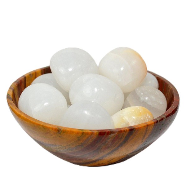 5PCS Natural White Onyx Pebbles Polished Cabochon Gemstone Crystal Mineral