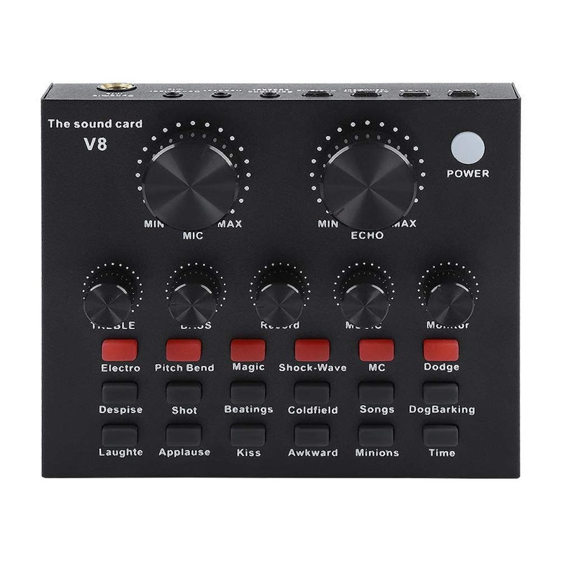 External Sound Card, USB V8 Live External Sound Mixer Board,