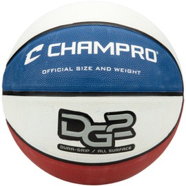 Champro Dura-Grip 230 Rubber Basketball, Women's Size 28.5, Red, White, and Blue
