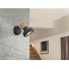 Reality Leuchten Latika R81521032 Wall Spotlight Metal Black Matt Wood