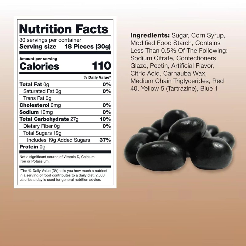 Sunny Island Black Licorice Jelly Beans Candy, Classic Flavor, 2-Pound