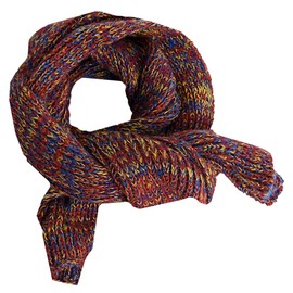 WHITE FANG MA058 Long Scarf, Autumn & Winter, Cold Protection, Knit, Large, For Work or School, Slub Pattern, Men's, Women's,