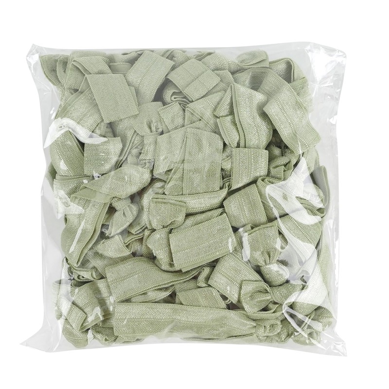 MEEDEE 100 Pack Olive Green Hair Ties For Women Soft