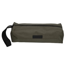 Buachois Small Tool Bag,9.8 x 2.8 x 3.3 in Small Canvas Zipper Bags Portable Tool Bag Multi-Purpose Tool Pouch Tote Bags Storage Organizer for Electrician Supplies Green