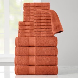 Stoneberry Home® 24-Piece Towel Set Cotton Cayenne